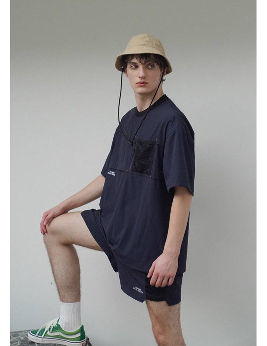 O3PARK urban outdoor wind-drying loose casual versatile cityboy camping pocket T-shirt solid color half-sleeve
