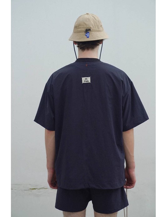 O3PARK urban outdoor wind-drying loose casual versatile cityboy camping pocket T-shirt solid color half-sleeve