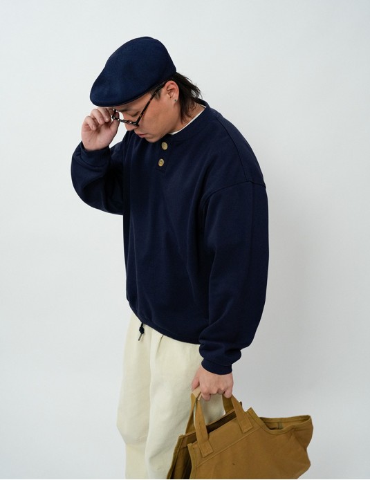 Cleanfit  Henley Collar College Sweater