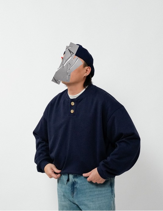 Cleanfit  Henley Collar College Sweater