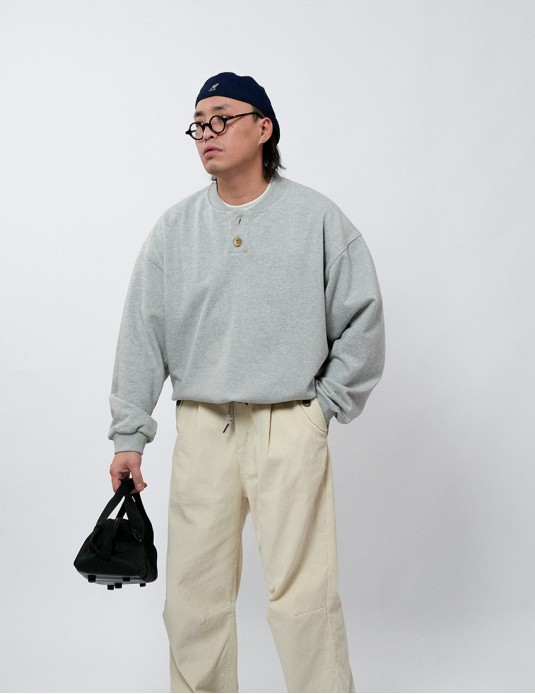 Cleanfit  Henley Collar College Sweater