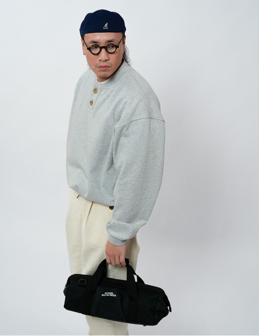Cleanfit  Henley Collar College Sweater