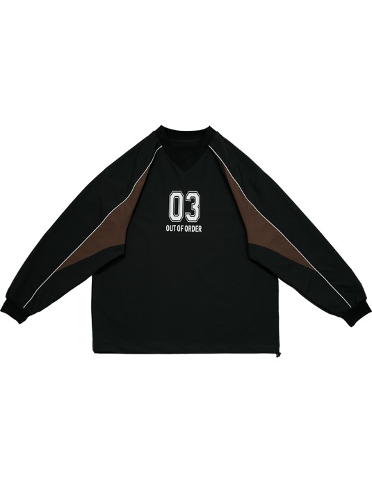 Active V-Neck Contrasing Color LS Tee
