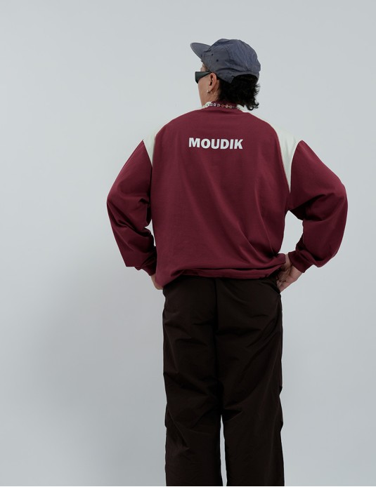 "MOUDIK" Collage Contrastin Coloer LS Tee