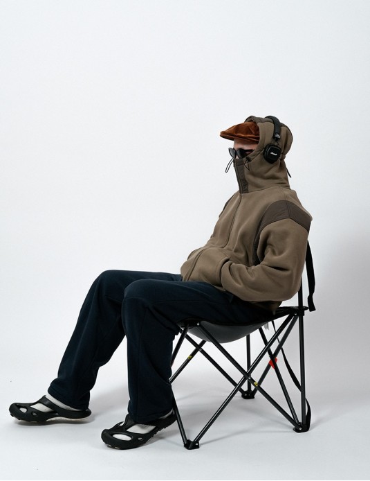 Collage Contrasting Color High Neck Hoodie