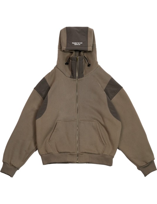 Collage Contrasting Color High Neck Hoodie
