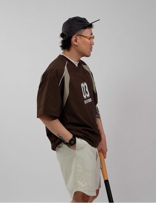 V Neck Quick-Drying Contrasting Color Tee