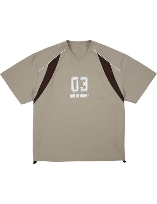 V Neck Quick-Drying Contrasting Color Tee