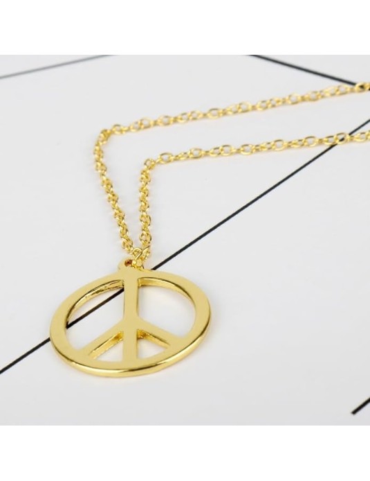 O3PARK Peace Sign Necklace Metal Love Peace Sign Pendant Necklace Peace Symbol Jewelry Stainless Steel 1960s 1970s Hippie Style Party Dressing Accessories Adjustable Jewelry for Men