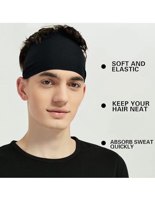 O3PARK Sports Headbands for Men ,Moisture Wicking Workout Headband, Sweatband Headbands for Running,Cycling,Football,Yoga,Hairband for Women and Men
