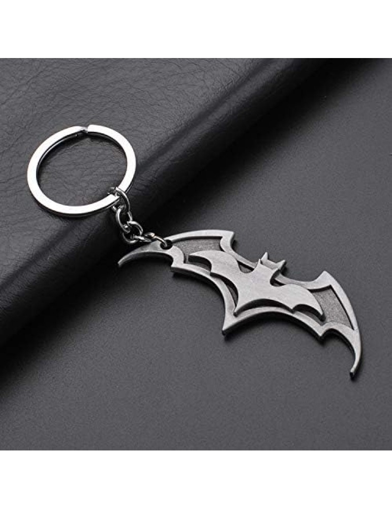 O3PARK Bat Symbol Key Chain Zinc Alloy Keychain Bat Shape Metal Key Ring Tag for Your Autos, Home or Boat